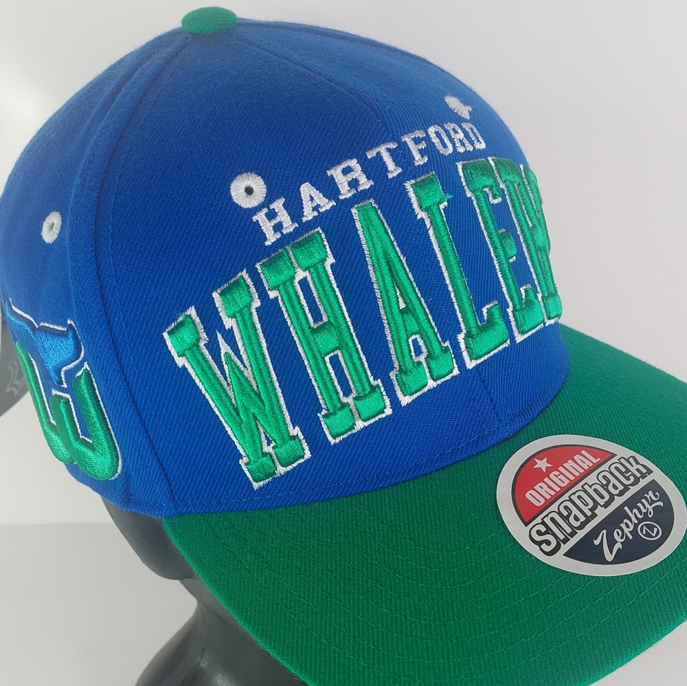 Vintage Zephyr Hartford Whalers Blue and Green Baseball Cap Hat NWT